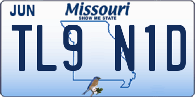 MO license plate TL9N1D