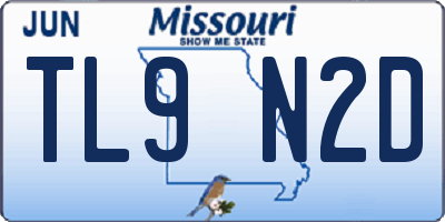MO license plate TL9N2D