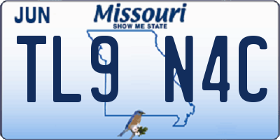 MO license plate TL9N4C
