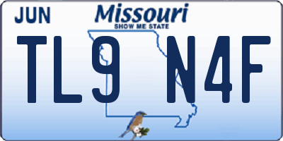 MO license plate TL9N4F