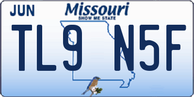 MO license plate TL9N5F