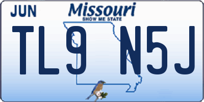 MO license plate TL9N5J