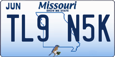 MO license plate TL9N5K
