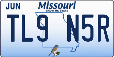 MO license plate TL9N5R