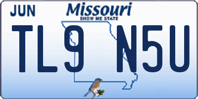 MO license plate TL9N5U