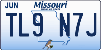 MO license plate TL9N7J