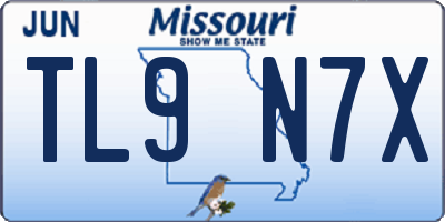 MO license plate TL9N7X