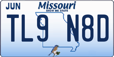MO license plate TL9N8D