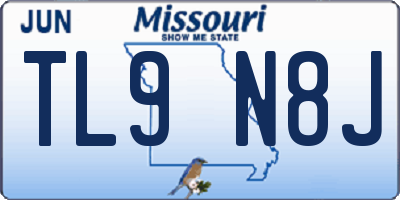 MO license plate TL9N8J