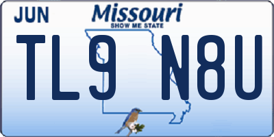 MO license plate TL9N8U