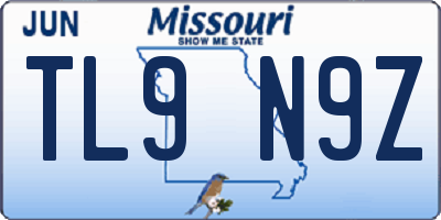 MO license plate TL9N9Z