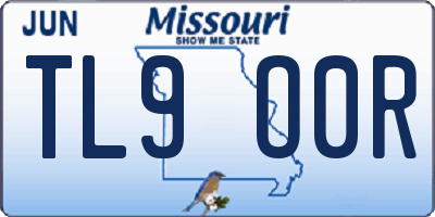 MO license plate TL9O0R