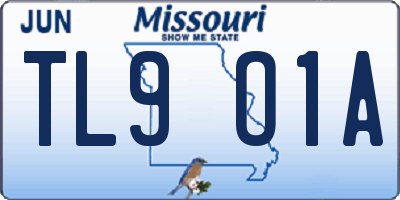 MO license plate TL9O1A