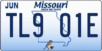 MO license plate TL9O1E