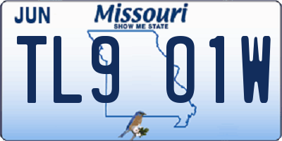MO license plate TL9O1W