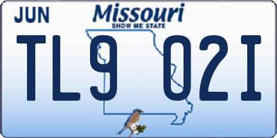 MO license plate TL9O2I