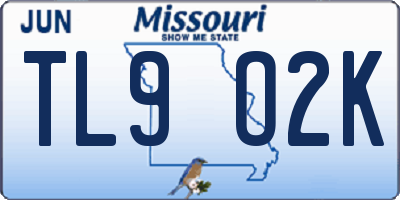 MO license plate TL9O2K