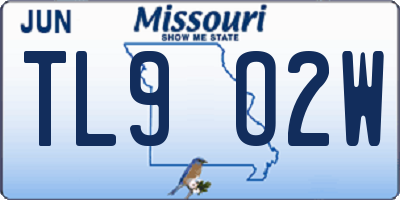 MO license plate TL9O2W