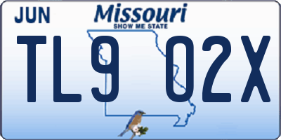 MO license plate TL9O2X