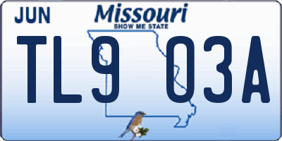 MO license plate TL9O3A