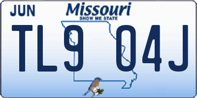 MO license plate TL9O4J