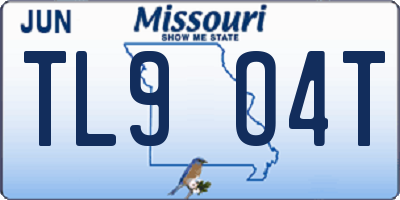 MO license plate TL9O4T