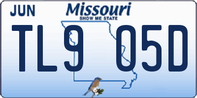 MO license plate TL9O5D