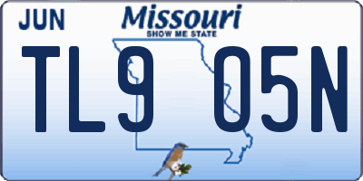MO license plate TL9O5N