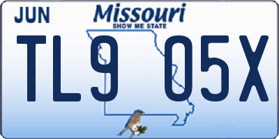 MO license plate TL9O5X