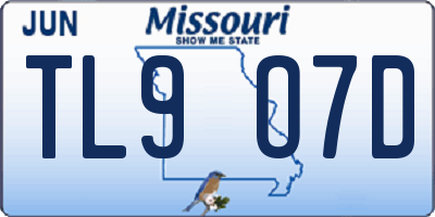 MO license plate TL9O7D