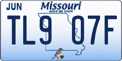 MO license plate TL9O7F
