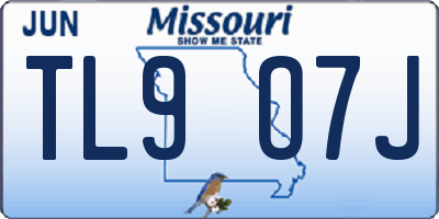 MO license plate TL9O7J