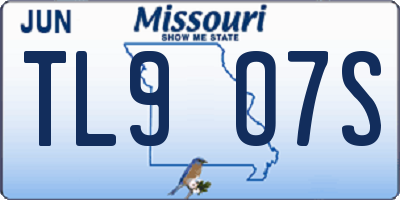 MO license plate TL9O7S