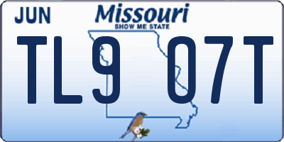 MO license plate TL9O7T
