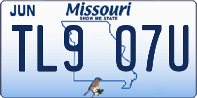 MO license plate TL9O7U