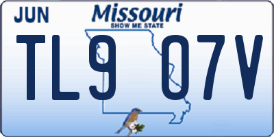 MO license plate TL9O7V
