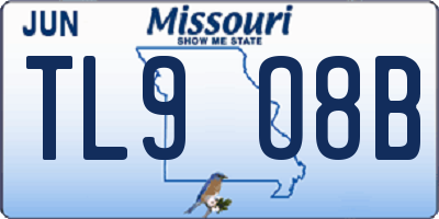 MO license plate TL9O8B
