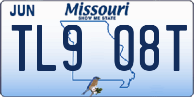 MO license plate TL9O8T