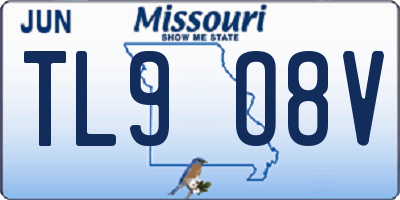MO license plate TL9O8V