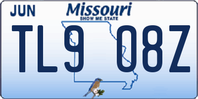 MO license plate TL9O8Z