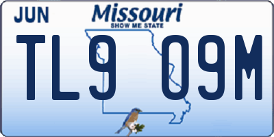 MO license plate TL9O9M