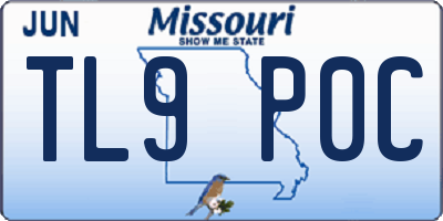 MO license plate TL9P0C