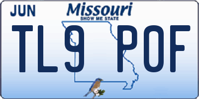 MO license plate TL9P0F
