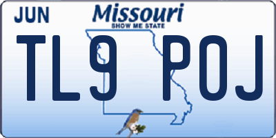 MO license plate TL9P0J
