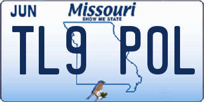MO license plate TL9P0L