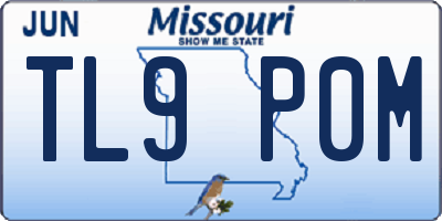 MO license plate TL9P0M