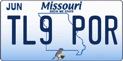MO license plate TL9P0R