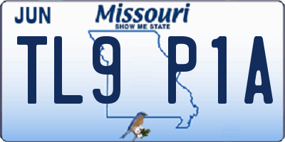 MO license plate TL9P1A