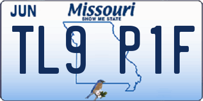 MO license plate TL9P1F
