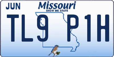 MO license plate TL9P1H